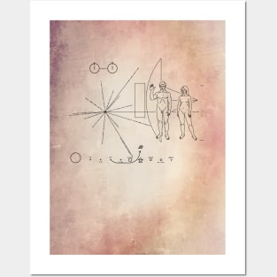 Space Probe Pioneer Plaque Old style Posters and Art